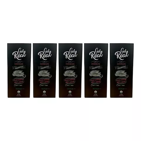 Get Real Chocolate Amargo 80 % Sin Azucar X70g X5 Unidades