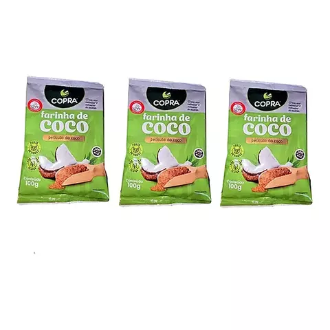 Harina De Coco Copra 3 Sobres x 100Grms Sin Tacc Origen Brasil