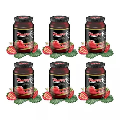Mermelada Piacere Frutilla X454g Kosher Combo X6