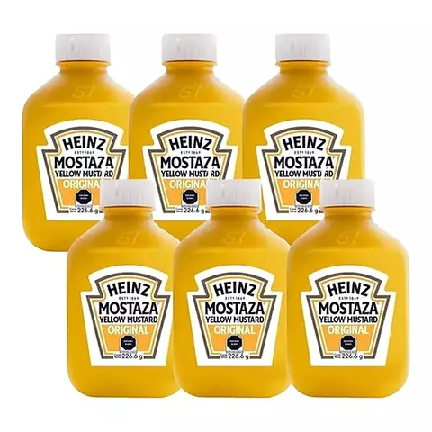 Pack 6 Mostazas Heinz 226.6gr Yellow Mustard Original