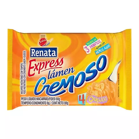 Ramen Renata Fideos Express Cremoso 4 Quesos X25grms Brasil