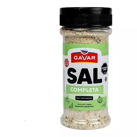 Sal Fina Gavar Sal Completo En Frasco Sin Tacc X330grms