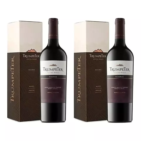 Vino Estuche Trumpeter Reserva Malbec X750cc X2 Unidades
