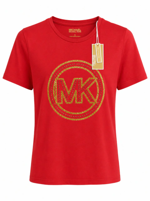 Camiseta Michael Kors Vermelha com Logo MK