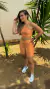 Conjunto Short Ísis Laranja Light Compressão