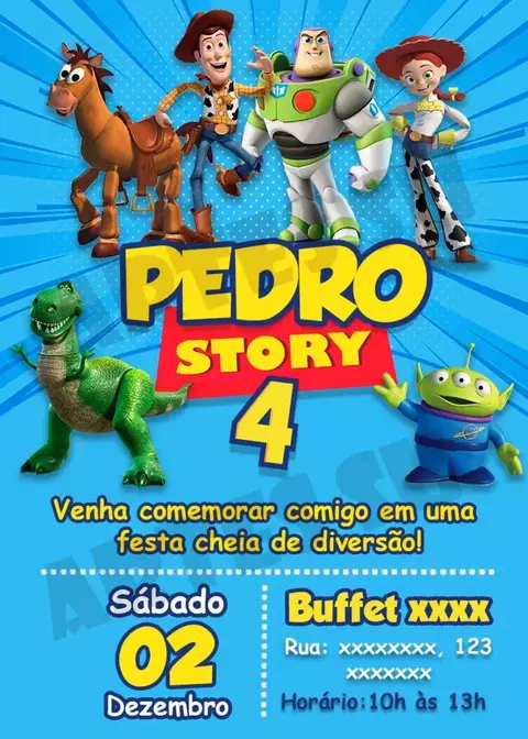 Convite Digital Toy Story 5