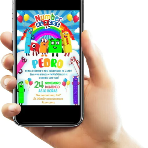 Convite Digital Number Blocks