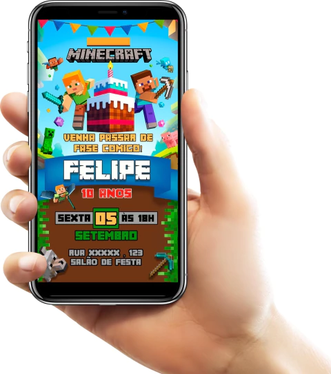 Convite Digital Minecraft 2