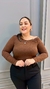 Blusa Betsahe Manga Longa em Malha Tricot Gola Canoa com Detalhe Franzido | Thays Balla na internet