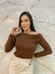 Blusa Betsahe Manga Longa em Malha Tricot Gola Canoa com Detalhe Franzido | Thays Balla - Thays Balla