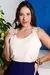 Blusa Ilusione Regata em Viscose com Detalhe Bordado na Alça | Thays Balla - comprar online