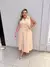 Vestido Helena Midi em Linho com Gola em V e Fenda Frontal - Acompanha Cinto | Thays Balla