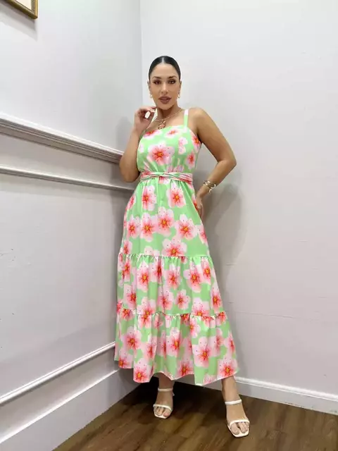 Vestido Bubu Estampado com Alça Regulável - Acompanha Cinto | Thays Balla - comprar online