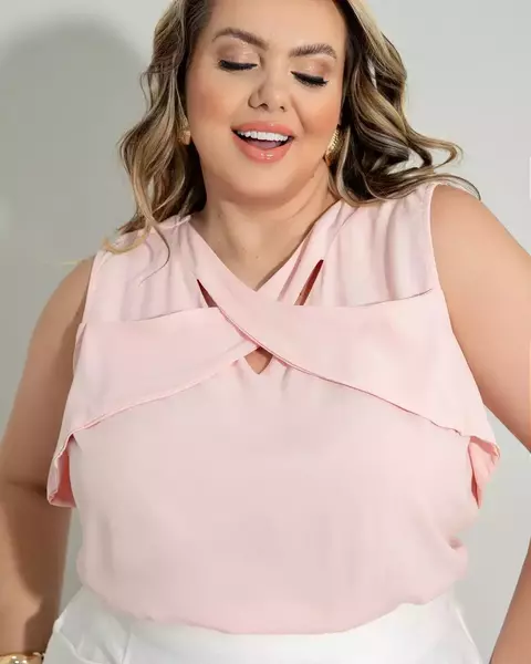 Blusa Renata Regata com Detalhe Entrelaço | Thays Balla - comprar online