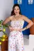 Conjunto Saluta Estampado de Cropped com Alça e Calça Pantalona | Thays Balla - comprar online
