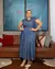 Vestido Crystal Longuete Chambray com Manga Curta - Fechamento em Botão | Thays Balla - comprar online