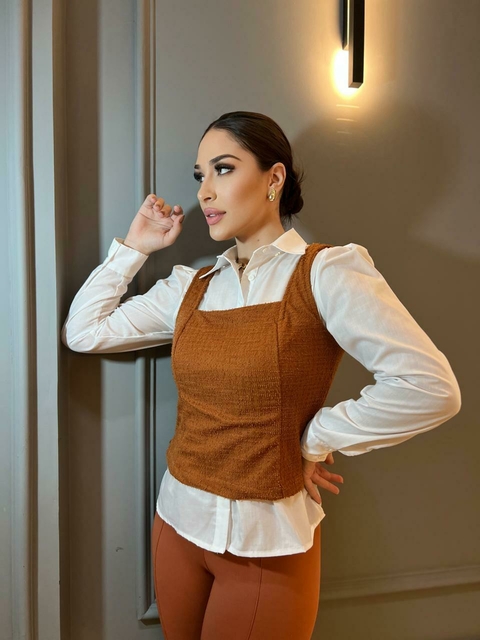Blusa Regata em Tweed com Zíper Lateral | Thays Balla - comprar online