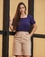 Blusa Antonela Manga Curta com Detalhes em Botão Gola Quadrada | Thays Balla - comprar online