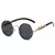 Óculos de sol gradiente redondo em metal, com frete grátis. Óculos de sol masculino e feminino com estilo, unindo lentes gradiente a um design redondo elegante em metal sofisticado.