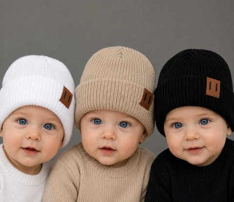 3 Gorros tejidos para bebé