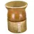 Mate de calabaza pulida con base de cuero claro y costura frontal trenzada en Materbamates.