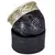 Mate Imperial de cuero texturizado negro con virola de alpaca cincelada, vista lateral inclinada.