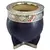 Mate Imperial de River Plate con el escudo principal del club en bronce en la virola de alpaca cincelada, vista frontal.