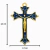 2 Crucifixos Resinado Azul Para Terço 4,4x3,7 cm Dourado na internet