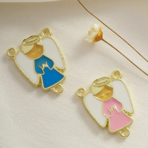 5 Entremeios Para Terço Anjo da Guarda Resinado 2,4x1,8 cm - comprar online