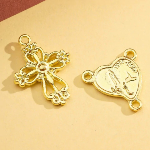 Kit Coração de Fátima | 10 Entremeios e 10 Crucifixos Para Terço - comprar online