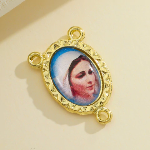 5 Entremeios Resinados Rainha da Paz Para Terço 2x1,5 cm - comprar online