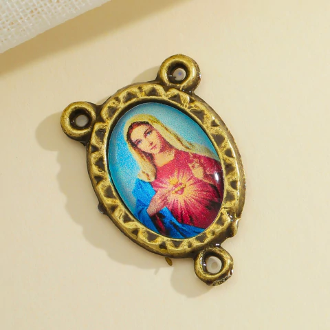 100 Entremeios Resinados Sagrado Coração de Maria Para Terço 2x1,5 cm - comprar online