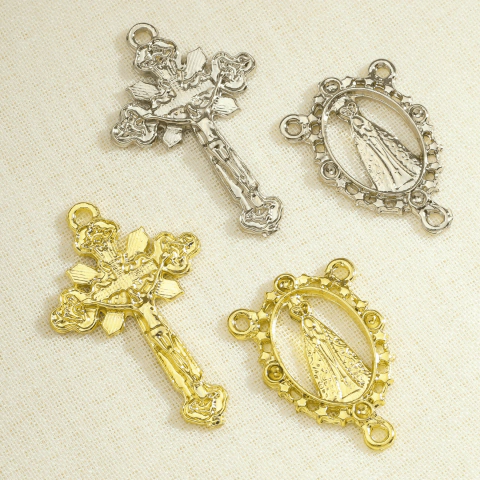 Kit Nossa Senhora Aparecida Vazada | 10 Entremeios e 10 Crucifixos Para Terço - comprar online