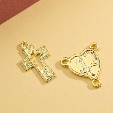 Kit Coração de Fatima | 10 Entremeios e 10 Crucifixos Para Terço - comprar online