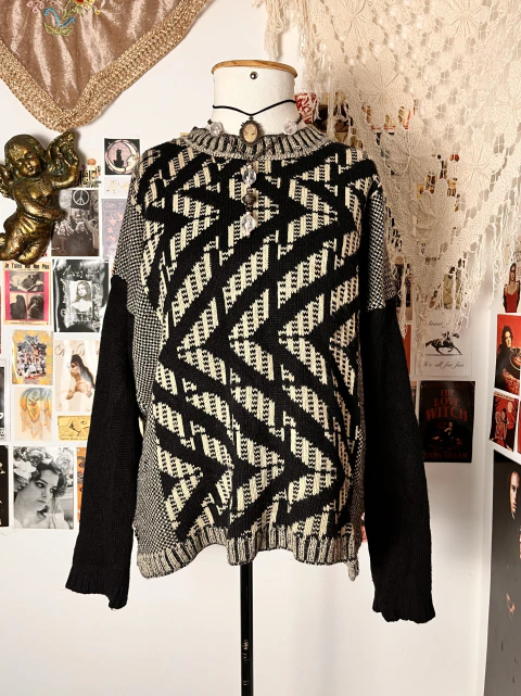 suéter b&w print hering | tam m/g
