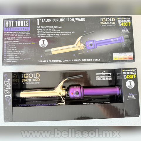 Tenaza Morada 1” 24K Gold | Hot Tools Profesional - con Caja