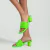 Sandália Mule Puff de Couro e Nylon Verde - comprar online