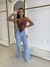 Calça wide leg jeans - barra desfiada