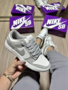 SB Dunk Low Branco/Cinza Premium