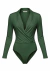Body Manga Longa Decote Verde Musgo