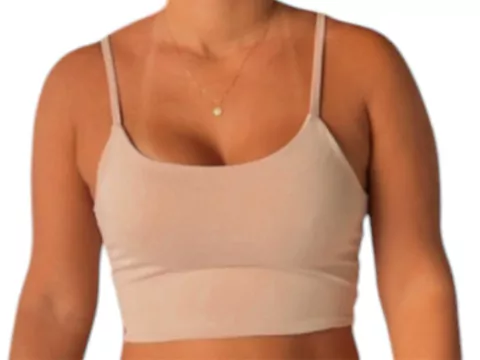 Cropped Alça Bege Nude - comprar online