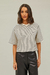 Camiseta de Malha Listrada Cropped Manga Raglan - Hit - loja online