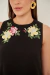 Blusa Preta Bordado Floral - Linda de Morrer - loja online