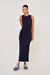 Vestido Lotus em malha bubble azul marinho - Linda de Morrer - comprar online