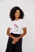 Camiseta Lana em viscolycra off white com silk autoral - Linda de Morrer - comprar online