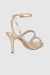 Sandália Salto Alto Metalizada Dourada Strass - Luiza Barcelos - comprar online
