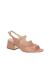 Sandália 3 Tiras em Couro Bege Blush de Salto Médio Bloco - Luiza Barcelos - comprar online