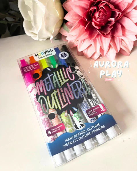 Marcadores Outliner “Metallic Outliner” Mooving – Pack 6 Colores
