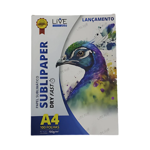 PAPEL SUBLIMÁTICO A4 C/ 100 FOLHAS LIVE FUNDO ROSA