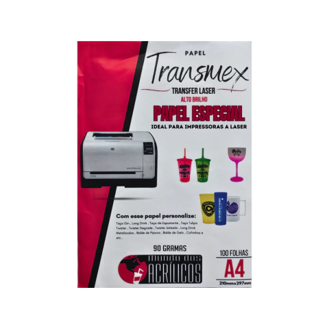 FOLHA TRANSFER PACOTE C/ 100UN MUNDO DOS ACRÍLICOS 90G PREMIUM ESPECIAL